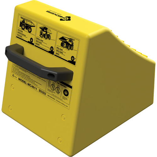 Checkers Safety Heavy-Duty Ultra Class Mining Wheel Chock without Bracket, HDPE, Yellow, 14-1/2" W x 17-1/2" D x 16" H Ottawa Fastener Supply