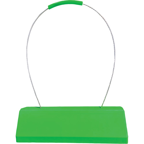 Cale de roue pour avion Checkers Safety SafeRay avec poign&eacute;e &agrave; c&acirc;ble ergonomique, Ur&eacute;thane, Vert fluorescent, 24" la x 8" p x 6" h Ottawa Fastener Supply