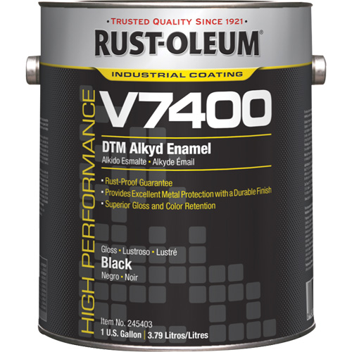 High-Performance V7400 System 340 VOC DTM Alkyd Enamel, Black, High-Gloss, Gallon Ottawa Fastener Supply
