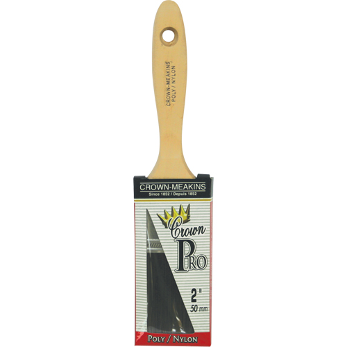 Straight Pro Paint Brush, Poly/Nylon, Wood Handle, 2" Width Ottawa Fastener Supply