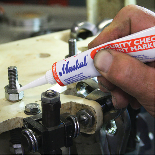 Marqueur de peinture de contr&ocirc;le de s&eacute;curit&eacute;, 1,7 oz, Tube, Blanc Ottawa Fastener Supply