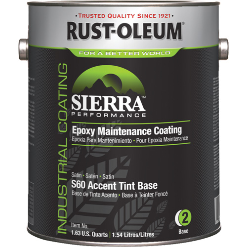 Sierra Performance S60 Water-Based Epoxy Maintenance Coating Accent Base, Gallon, Tint Base Ottawa Fastener Supply