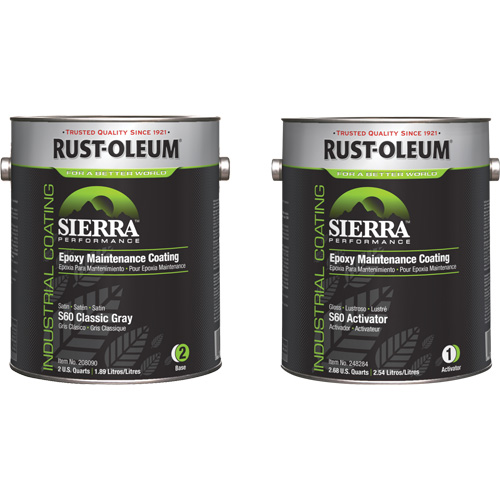 Sierra S60 Water-Based Epoxy Maintenance Coating Kit, Gallon, Grey Ottawa Fastener Supply