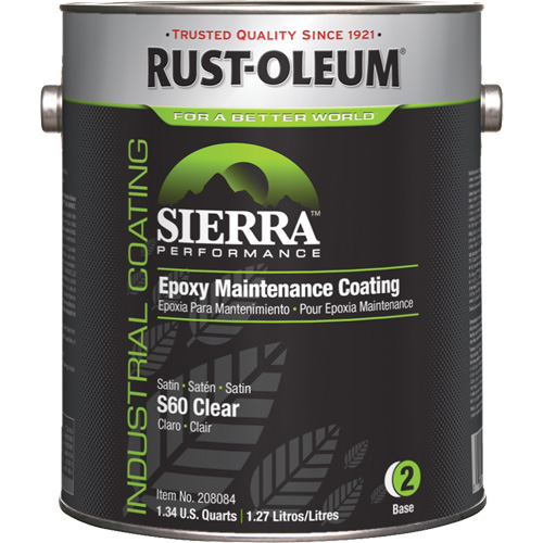 Sierra S60 Water-Based Epoxy Maintenance Coating Part 2 Base, Gallon, Clear Ottawa Fastener Supply