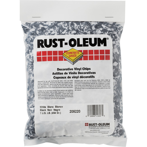 Pastilles de vinyle d&eacute;coratives Concrete Saver, 0,5 kg, Sac, M&eacute;lange noir/blanc Ottawa Fastener Supply