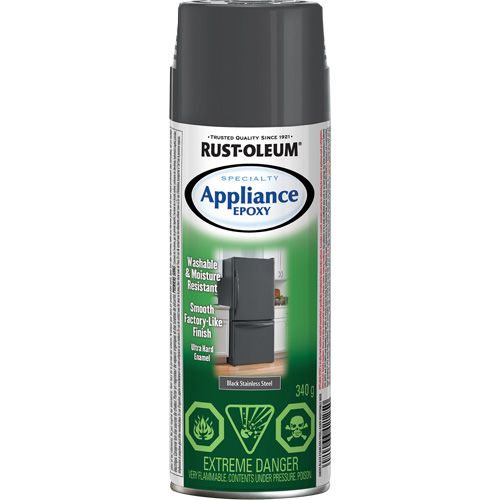 Rev&ecirc;tement &eacute;poxyde sp&eacute;cialis&eacute; pour &eacute;lectrom&eacute;nagers, Canette a&eacute;rosol, Acier inoxydable noir Ottawa Fastener Supply