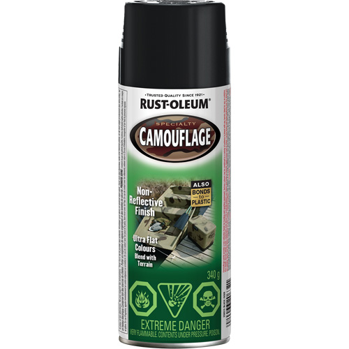 Specialty Camouflage Paint, Aerosol Can, Black Ottawa Fastener Supply