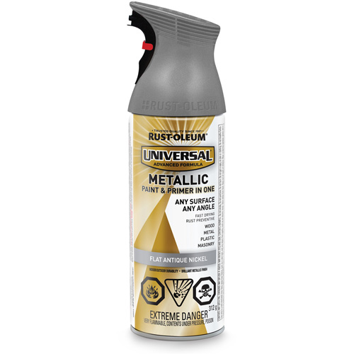 Universal&reg; Spray Paint, Antique Nickel Grey, Metallic, Aerosol Can Ottawa Fastener Supply