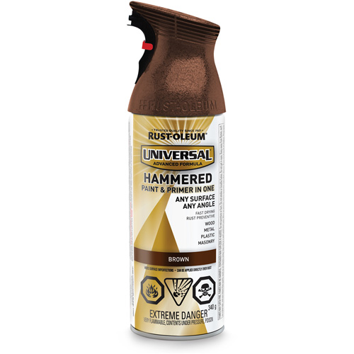 Universal&reg; Paint & Primer In One Spray Paint, Brown, Hammered, Aerosol Can Ottawa Fastener Supply