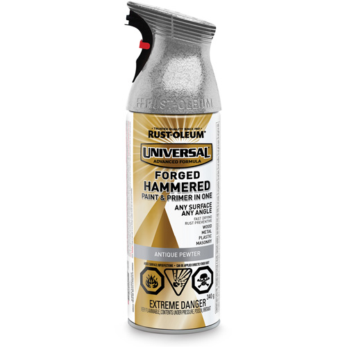 Universal&reg; Paint & Primer In One, Antique Pewter, Hammered, Aerosol Can Ottawa Fastener Supply