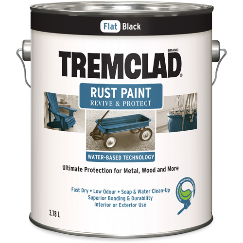 Tremclad&reg; Water-Based Rust Paint, 3.78 L, Gallon, Black Ottawa Fastener Supply
