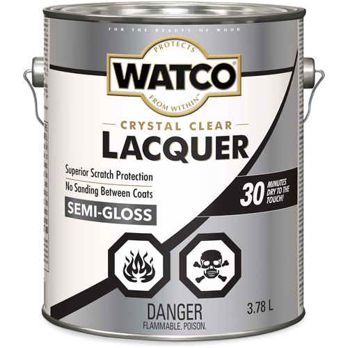 Watco&reg; Lacquer Wood Finish, 3.78 L, Clear, Semi-Gloss Ottawa Fastener Supply