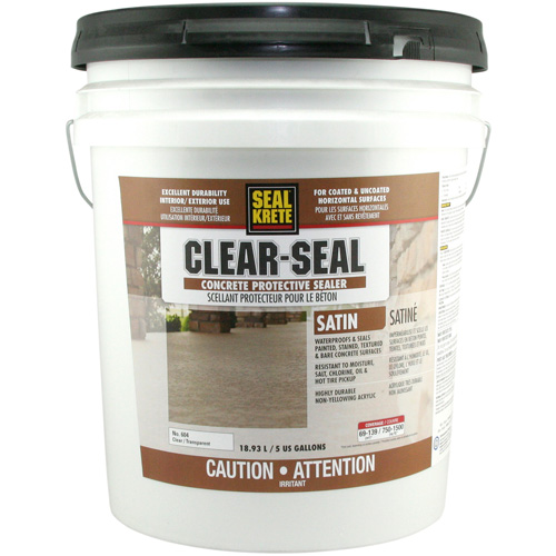 Seal-Krete&reg; Protective Sealer, 18.93 L, Water-Based, Satin, Clear Ottawa Fastener Supply