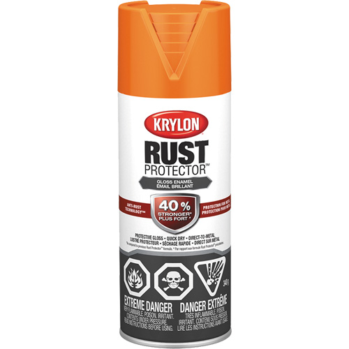 Rust Protector&reg; Enamel Paint, Orange, Gloss, 12 oz., Aerosol Can Ottawa Fastener Supply