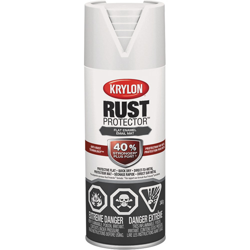 Rust Protector&reg; Enamel Paint, White, Very Flat, 12 oz., Aerosol Can Ottawa Fastener Supply