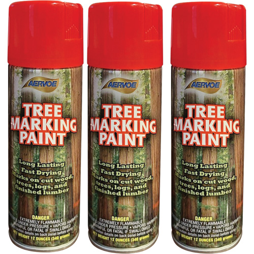 Peinture fluorescente pour marquer les arbres Aervoe 690, Rouge fluorescent, 16 oz Ottawa Fastener Supply