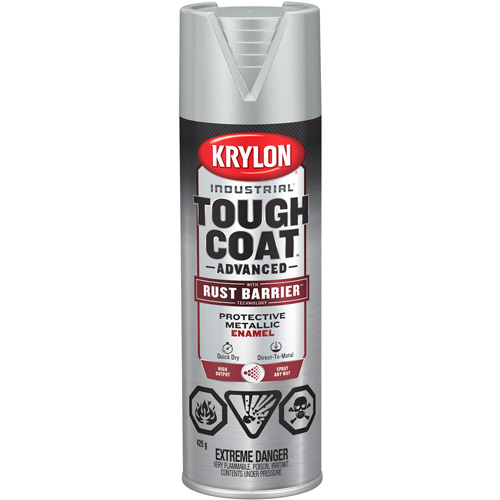 Tough Coat&reg; Advanced Paint with Rust Barrier Technology, Aluminum, Metallic, 425 g, Aerosol Can Ottawa Fastener Supply