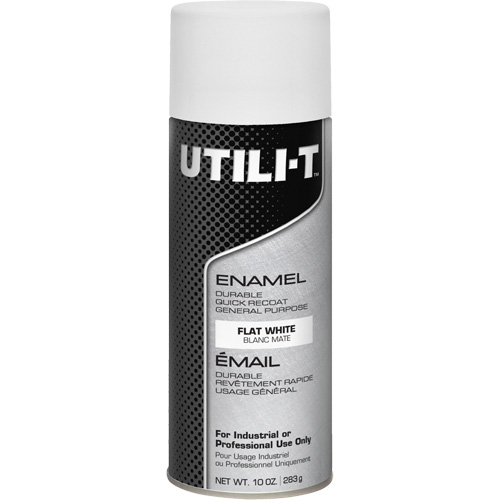 UTILI-T General Purpose Enamel Spray Paint, White, Flat, 10 oz./283 g, Aerosol Can Ottawa Fastener Supply