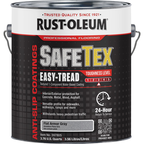 Rev&ecirc;tement d'acrylique SafeTex Easy-Tread, 1 gal., &agrave; l'eau, Plat/Textur&eacute;, Gris Ottawa Fastener Supply