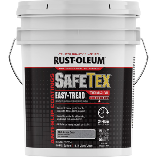 Rev&ecirc;tement d'acrylique SafeTex Easy-Tread, 4 gal., &agrave; l'eau, Plat/Textur&eacute;, Gris Ottawa Fastener Supply