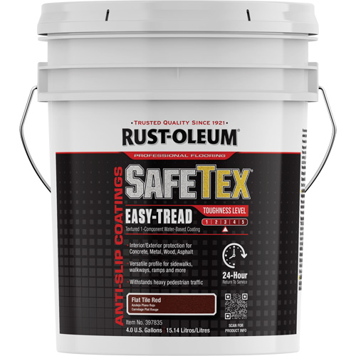 Rev&ecirc;tement d'acrylique SafeTex Easy-Tread, 4 gal., &agrave; l'eau, Plat/Textur&eacute;, Rouge Ottawa Fastener Supply