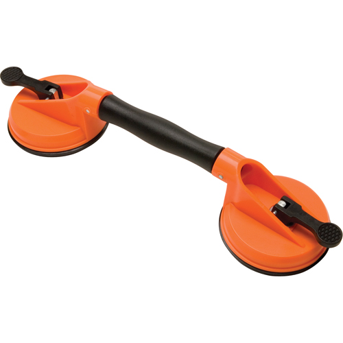 Manually Operated Hand Vacuum Cups - Double Handcup-Swivel, 50 lbs. Capacity, 4-5/8", Lever, 13" Handle Length Ottawa Fastener Supply