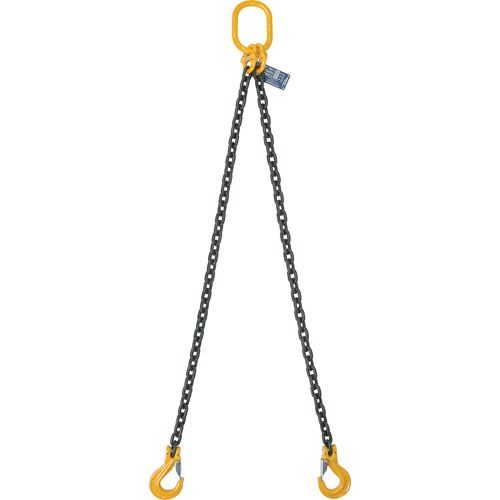 Chain Slings, 80 Chain, Double Legs, Oblong & Grab Hooks, 5/8" x 8' Ottawa Fastener Supply