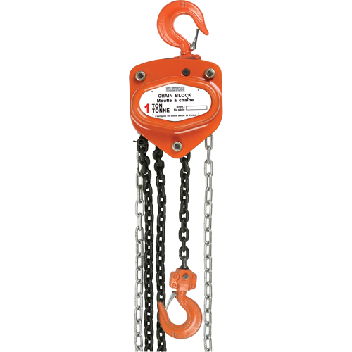Chain Hoist, 10' Lift, 1000 lbs. Capacity, Alloy Steel Chain Ottawa Fastener Supply