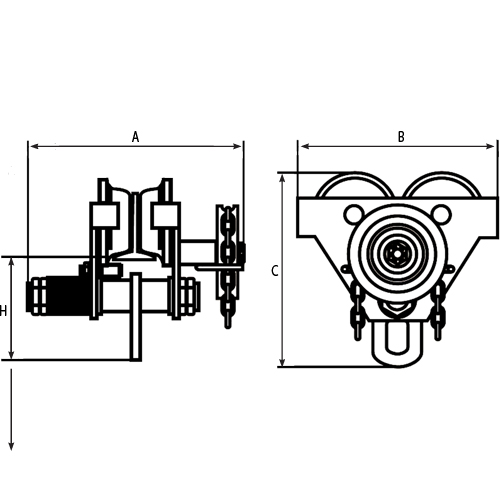 Chariots ajustables, 1000 lb (0,5 tonne) Capacit&eacute;, 2-11/16" - 5-1/4" Ottawa Fastener Supply