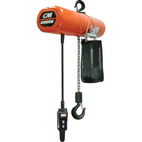 Lodestar Electric Chain Hoists, 10' Lift, 2000 lbs. (1 tons) Capacity, 8 FPM Ottawa Fastener Supply