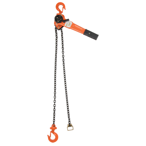 Lever Chain Hoist, 5' Lift, 1000 lbs. (0.5 tons) Capacity, Alloy Steel Chain Ottawa Fastener Supply