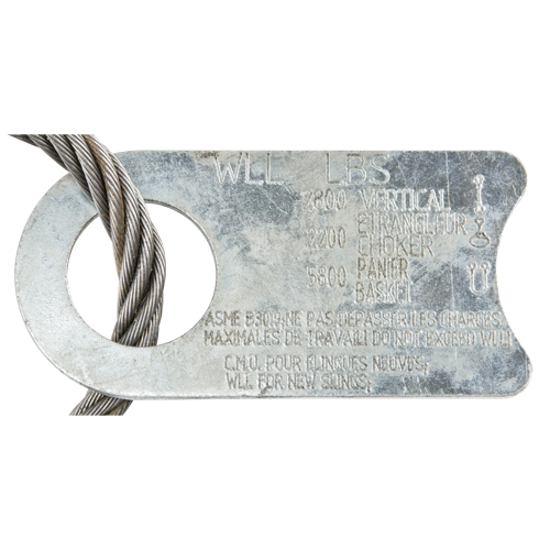 &eacute;lingue de levage &agrave; c&acirc;ble m&eacute;tallique - deux boucles Ottawa Fastener Supply