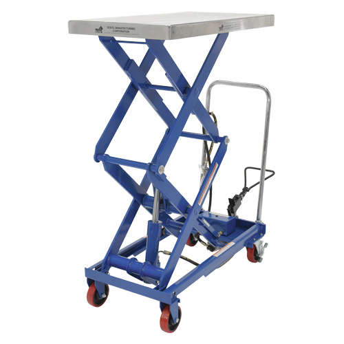 Pneumatic Hydraulic Scissor Lift Table, Steel, 35-1/2" L x 20" W, 800 lbs. Cap. Ottawa Fastener Supply