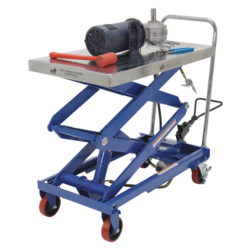 Pneumatic Hydraulic Scissor Lift Table, Steel, 35-1/2" L x 20" W, 800 lbs. Cap. Ottawa Fastener Supply