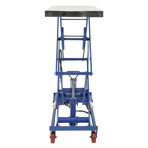 Pneumatic Hydraulic Scissor Lift Table, Steel, 35-1/2" L x 20" W, 800 lbs. Cap. Ottawa Fastener Supply
