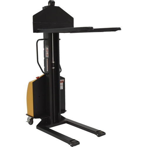 Narrow Mast Powered Lift Stacker, Electric Operated, 1000 lbs. Capacity, 63" Max Lift Ottawa Fastener Supply