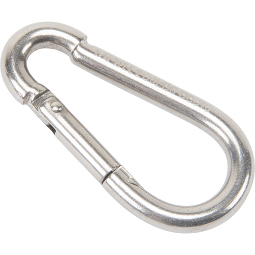 Stainless Steel Snap Hook, 260 lbs (0.13 tons) Working Load Limit, 1/4" Size, 3/8" Eye Ottawa Fastener Supply