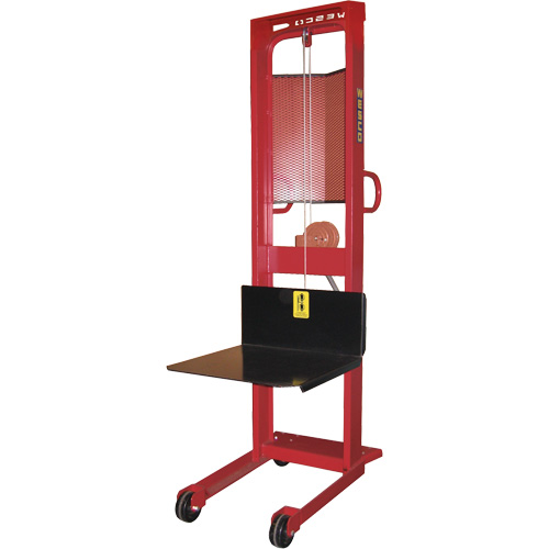 WESCO Winch Stacker, Hand Winch Operated, 1000 lbs. Capacity, 70" Max