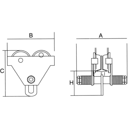 Adjustable Trolley with Safety Plates, 2000 lbs. (1 tons) Ottawa Fastener Supply
