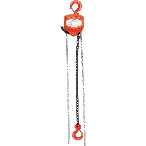 Chain Hoist, 10' Lift, 2000 lbs. (1 tons) Capacity, Alloy Steel Chain Ottawa Fastener Supply