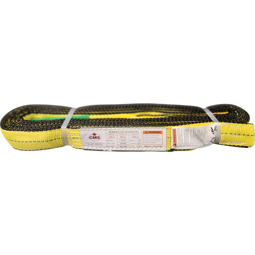 Polyester Web Sling, Double Ply, Twisted Eye, Type 4, 2" W x 20' L, 6400 lbs. Vertical Cap. Ottawa Fastener Supply