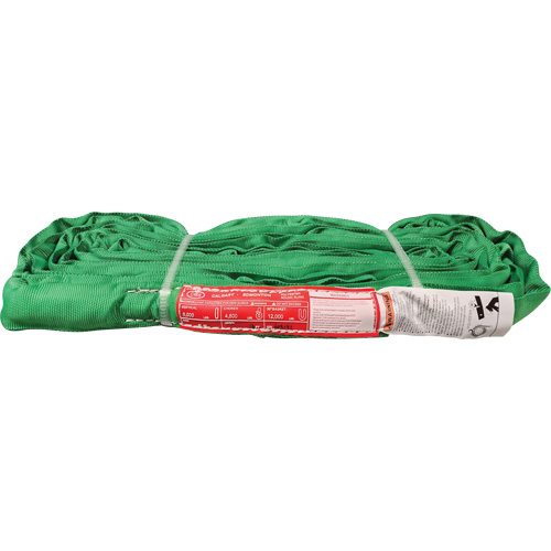 Polyester Round Sling, Green, 12' L, 6000 lbs. Vertical Load Ottawa Fastener Supply