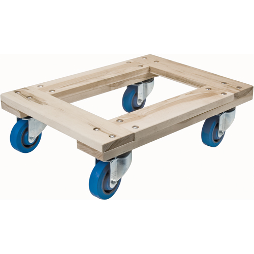 Wood Dollies - Heavy-Duty, Rubber Wheels, 1400 lbs. Capacity, 18" W x 24" D x 7" H Ottawa Fastener Supply