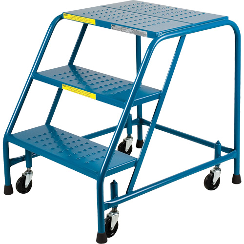 CSA-Certified Rolling Step Ladder, 3 Steps, 22" Step Width, 28" Platform Height, Steel Ottawa Fastener Supply