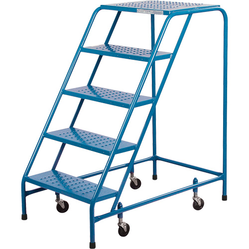 CSA-Certified Rolling Step Ladder, 5 Steps, 22" Step Width, 46" Platform Height, Steel Ottawa Fastener Supply