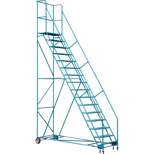 CSA-Certified Rolling Step Ladder with Locking Step, 16 Steps, 30" Step Width, 144" Platform Height, Steel Ottawa Fastener Supply