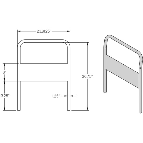 Poign&eacute;e chrom&eacute;e de 24" pour chariot &agrave; plateforme Ottawa Fastener Supply
