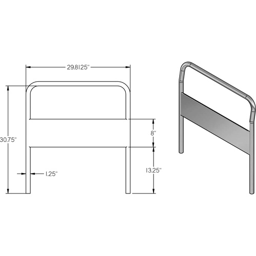 Poign&eacute;e chrom&eacute;e de 30" pour chariot &agrave; plateforme Ottawa Fastener Supply