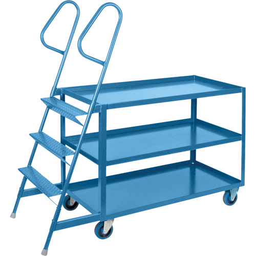 Stock Picking Carts, Steel, 24" W x 64" D, 3 Shelves, 1200 lbs. Capacity Ottawa Fastener Supply