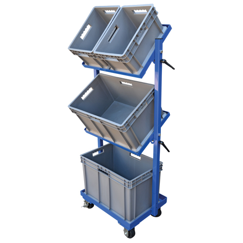 Stock Cart, Steel, 30-11/16" W x 19-1/4" D, 3 Shelves, 300 lbs. Capacity Ottawa Fastener Supply